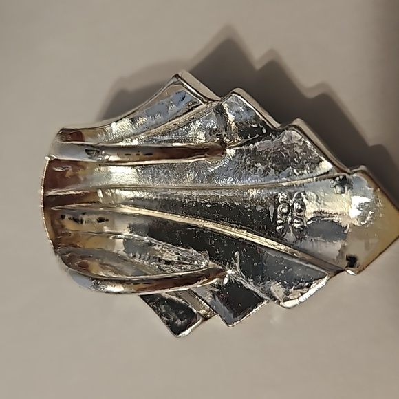 AVON Art Deco Style Enamel & Rhinestone Silvertone Pendant - Picture 5 of 5